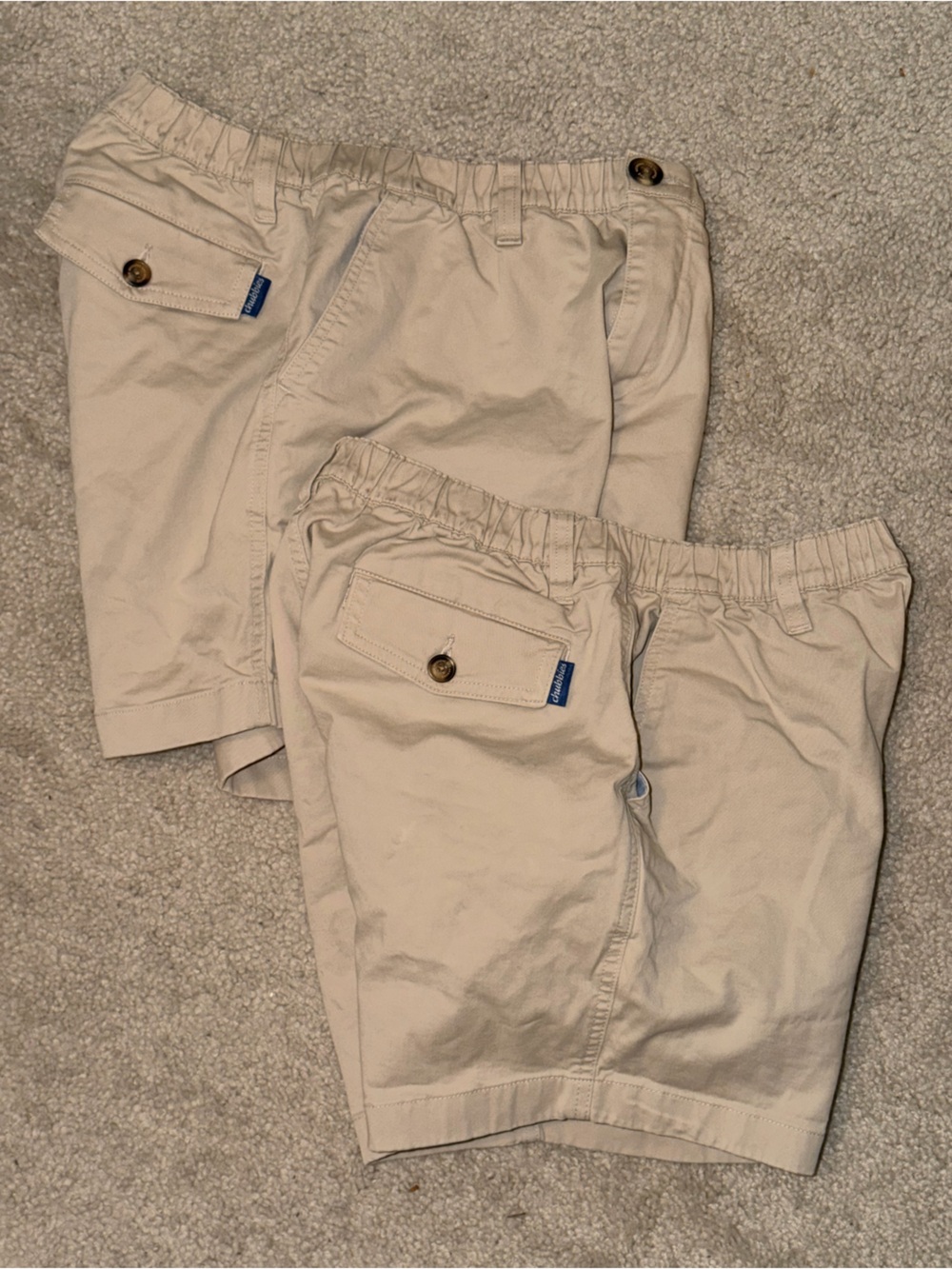 2 pairs chubbies Khaki Cargo Shorts with Button Flap Pockets Small